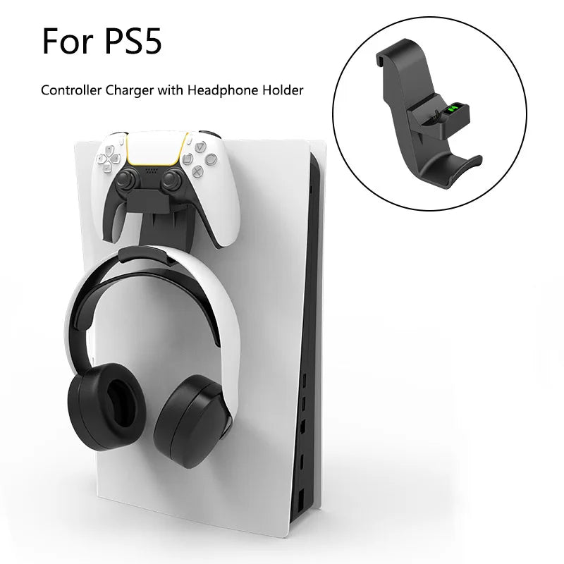 PS5 Controller Charging Dock and Headphone Holder 2-in-1
