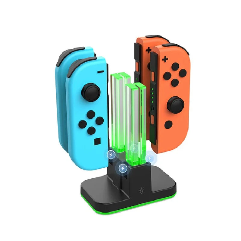 Switch Game Accessories Joy Con Charging Dock For Switch Oled Rgb Light 4 Slots Fast Charging Stand Holder With Led Indicator