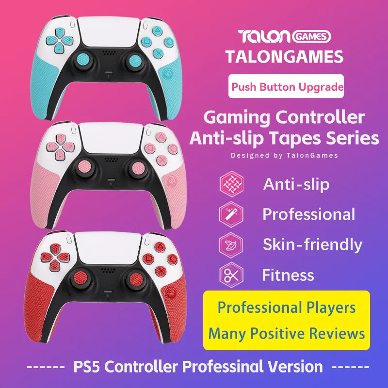 TALONGAMES Controller Grip Tape Anti-slip Sticker Pro Version Compatible with Playstation 5 DualSense Non-slip Protective