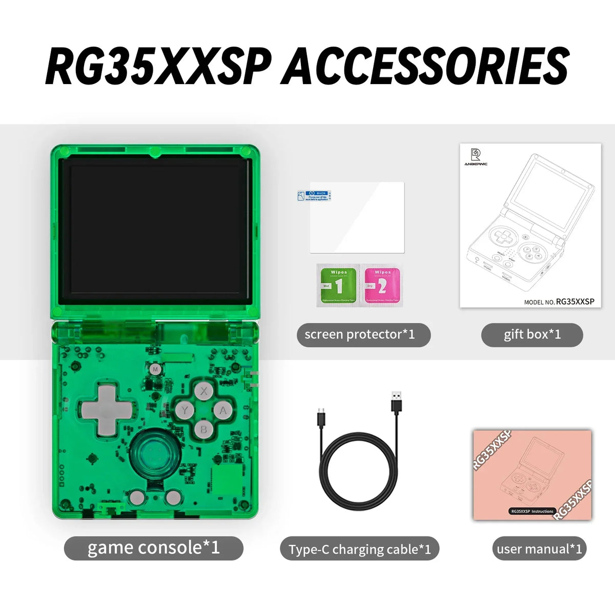 ANBERNIC RG35XXSP Flip Retro Handheld, 3.5 Inch IPS, 64G 5K Games