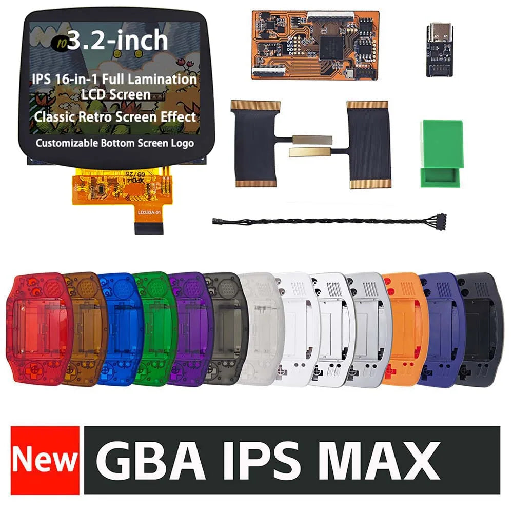 GBA 3.2-Inch IPS LCD Kit, 960x640 with Custom Shell