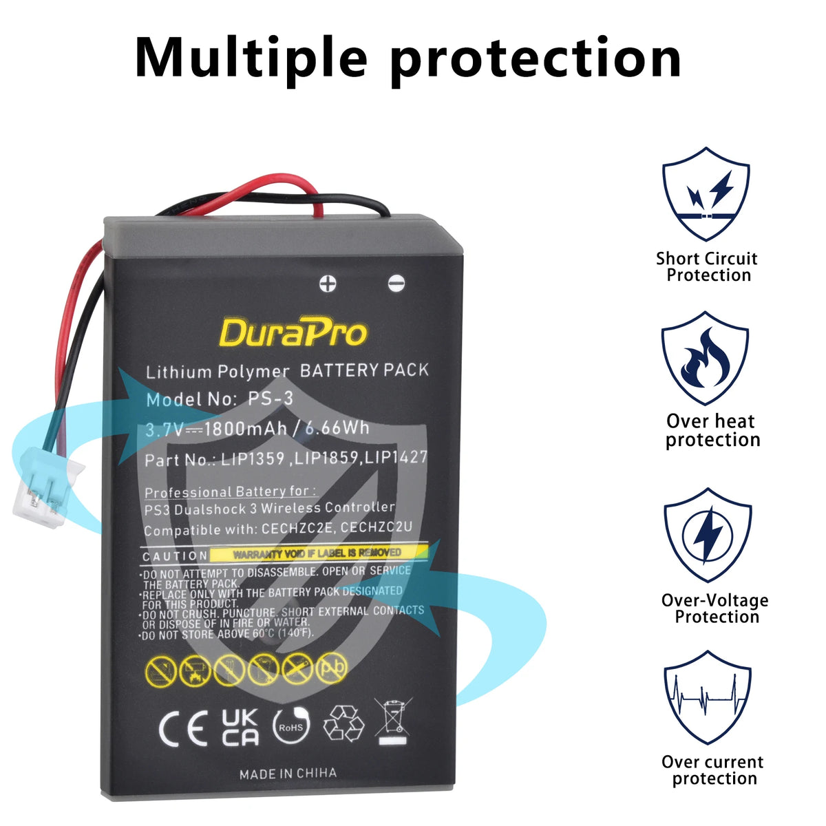DuraPro 1800mAh Battery for Sony PS3 DualShock 3 Controller