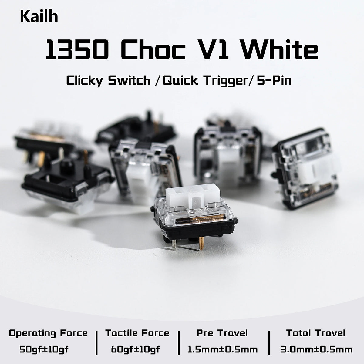 Kailh 1350 Choc V1 White Switch Hitbox Controller Clicky Creamy Low Profile Switches For RGB Gaming Mechanical Keyboard Hitbox