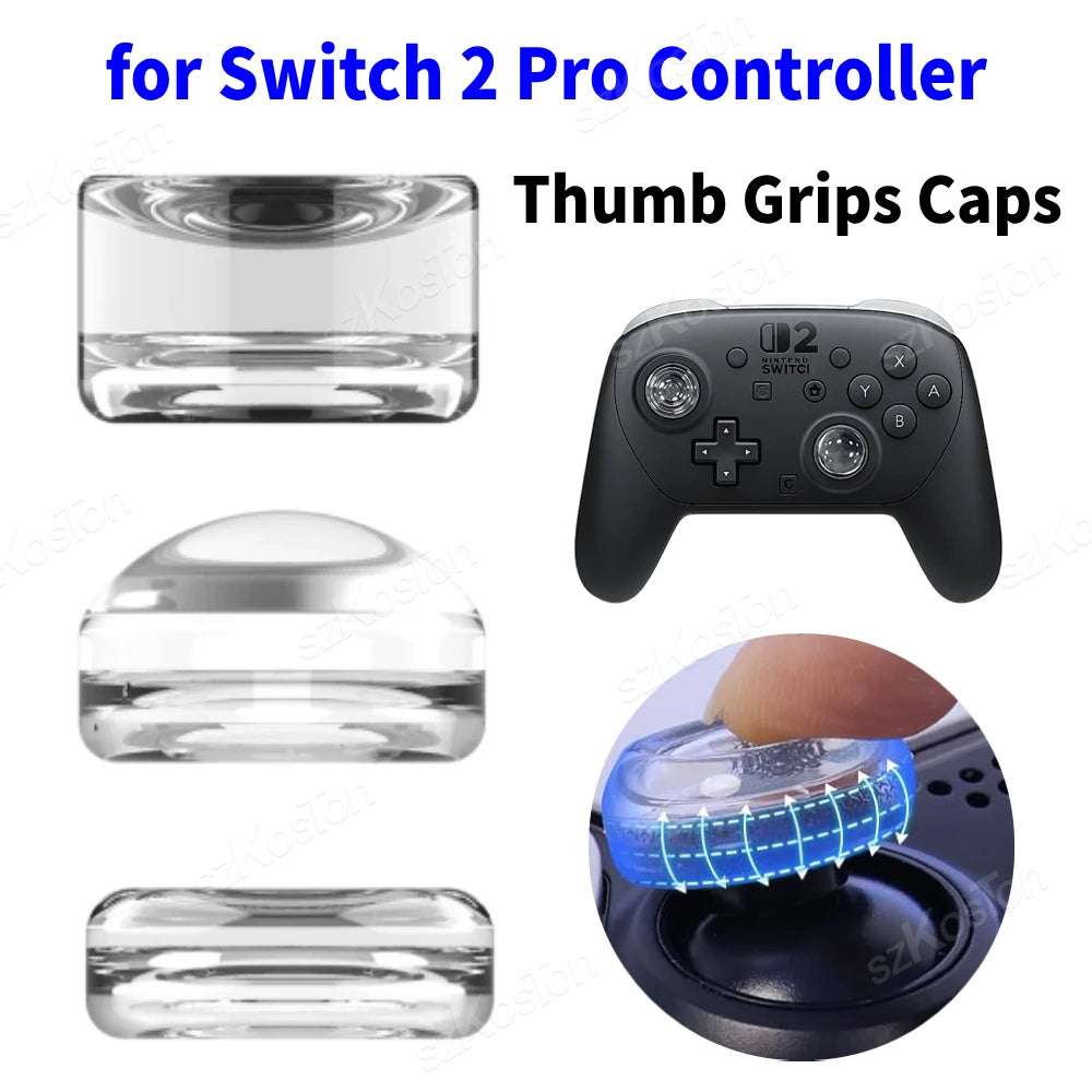Nintendo Switch 2 Pro Controller Clear Silicone Thumb Grips