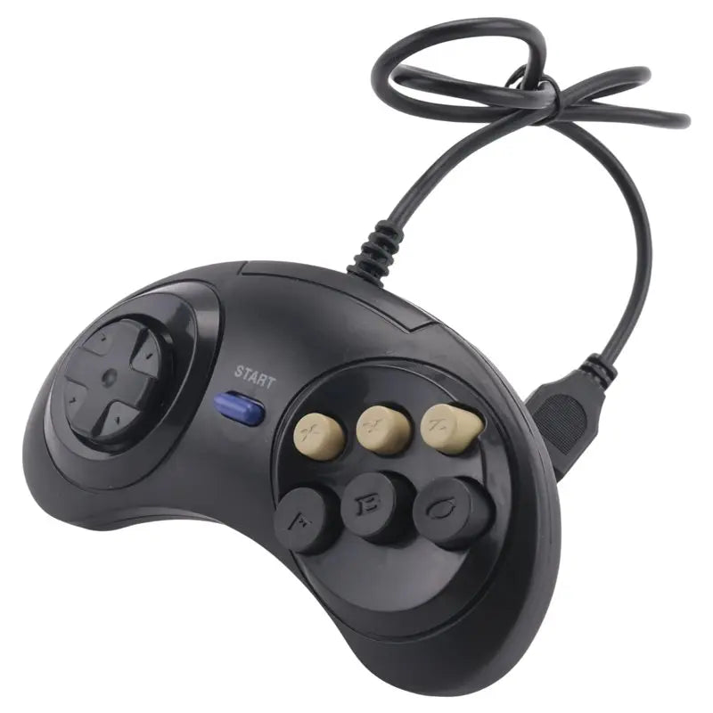 A23F-Classic Retro 6 Buttons Wired Handle Game Controller Gamepad Joystick Joypad For Sega Md2 Pc Mac Mega Drive Gaming Accessor