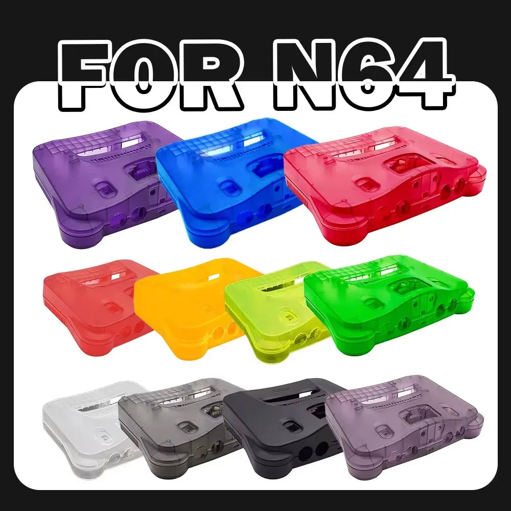 Plastic Shell for N64 Console, Translucent Case for Nintendo 64 Housing, Transparent Game Box Shell