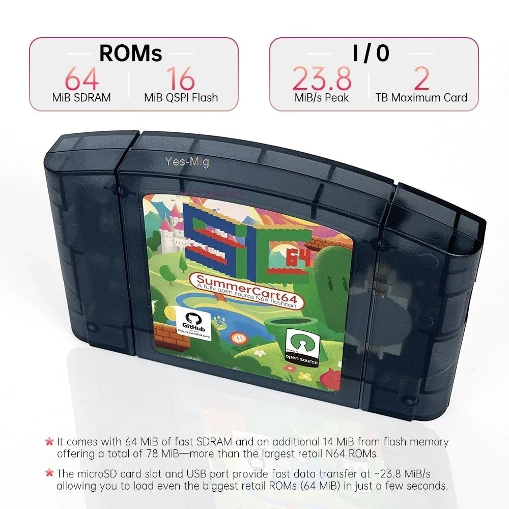 SC64 SummerCart64 Flashcart for N64, 64DD, Open Source, Ver2.3