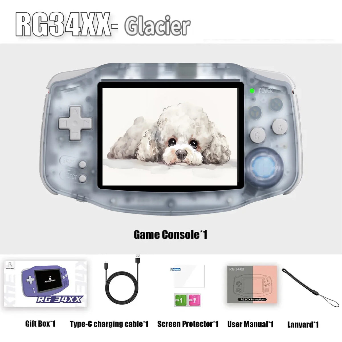 ANBERNIC RG 34XX RG34XX Retro Handheld Game Consoles Video Game Player 3500mAh 256G PSP Game 3.4inch IPS Screen Linux System Hot