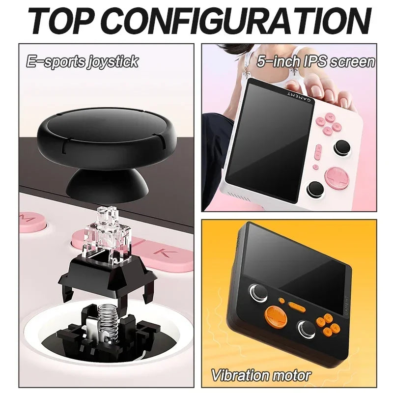 GAMEMT E5 PLUS Handheld Game Console 5-Inch IPS Android RK3566