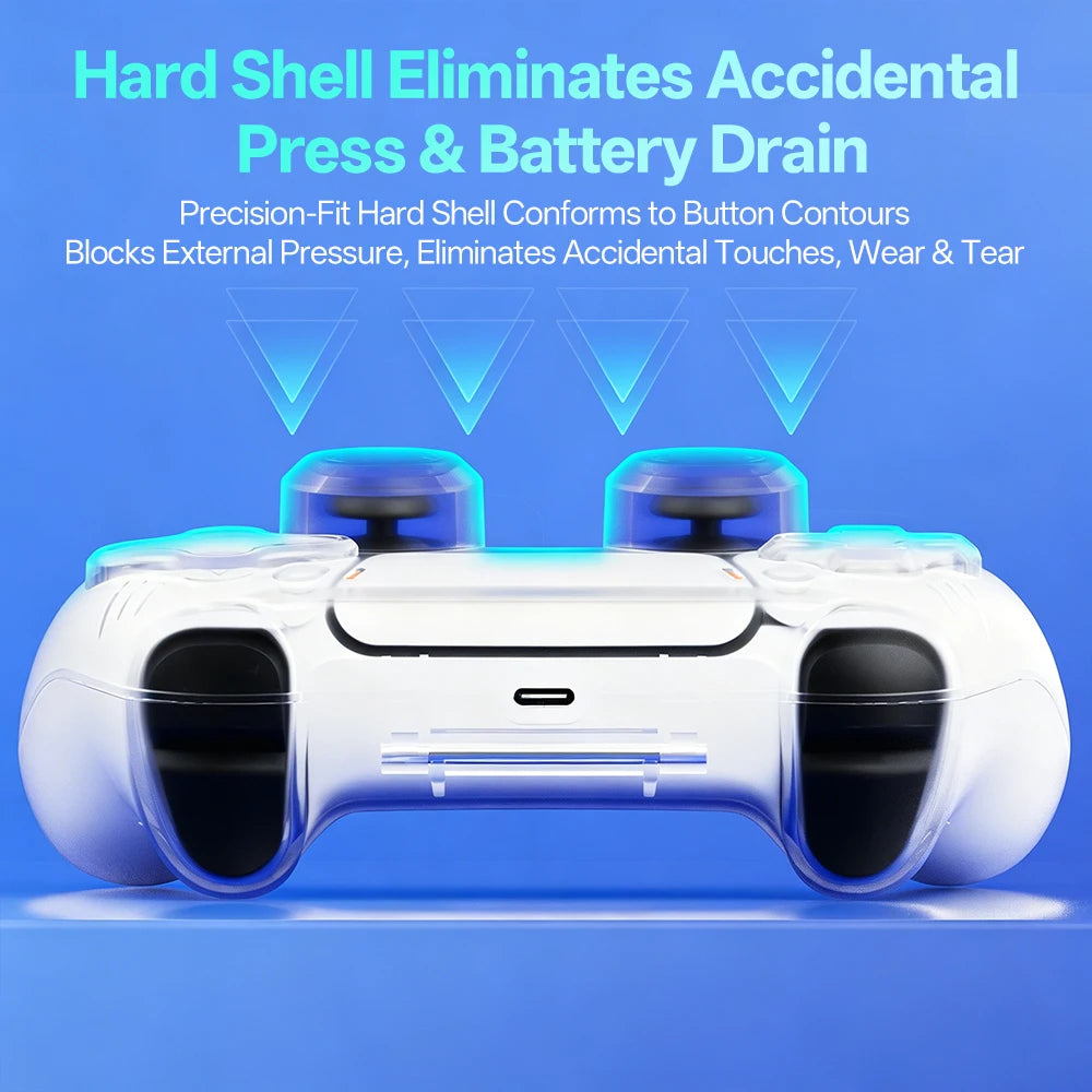Clear Hard PC Protective Case For Sony Playstation 5 PS5 Controller,Cover Skin Shell Anti‑Scratch Gamepad Protector Accessories