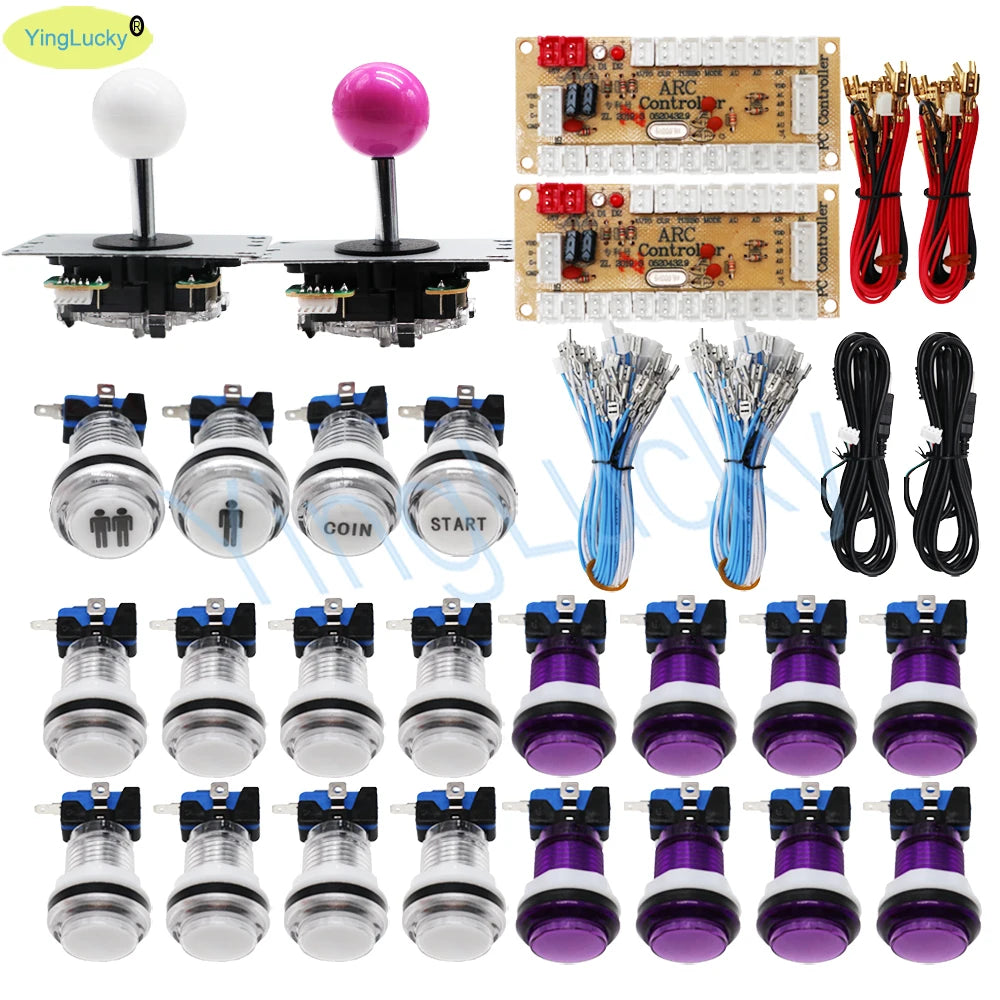 YingLucky 2 Players Arcade Joystick Kit for PC, Raspberry Pi