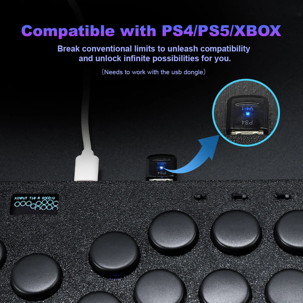 Flatbox Ultra S Stickless Controller Hitbox For P5 Arcade Joystick Hitbox For PS4/PC/NS/Steam With Kaih Low Profile Switch