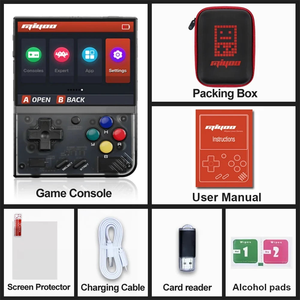 MIYOO Mini Plus + V4 Combination Portable Retro Handheld Game Console 3.5/2.8''IPS Screen Classic Video Game Console Gaming Gift