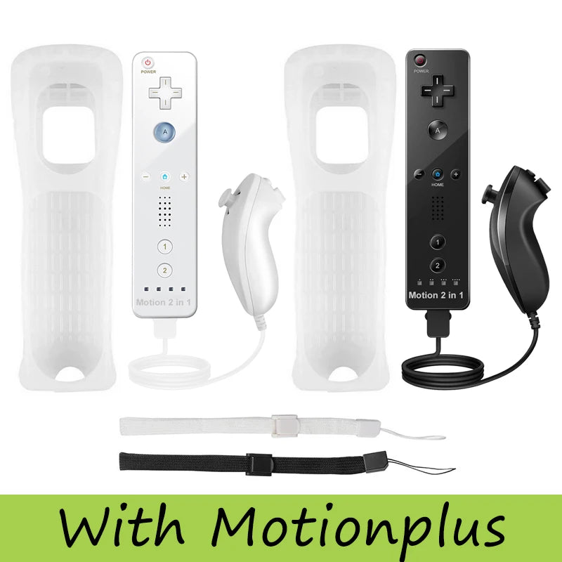 Controller Set For Nintendo Wii/Wii U 2 in 1 Wireless Remote Gamepad Joystick Optional Motion Plus Silicone Case Gaming Control