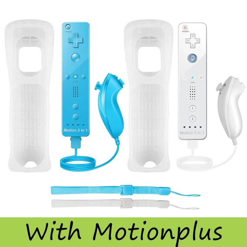 Controller Set For Nintendo Wii/Wii U 2 in 1 Wireless Remote Gamepad Joystick Optional Motion Plus Silicone Case Gaming Control