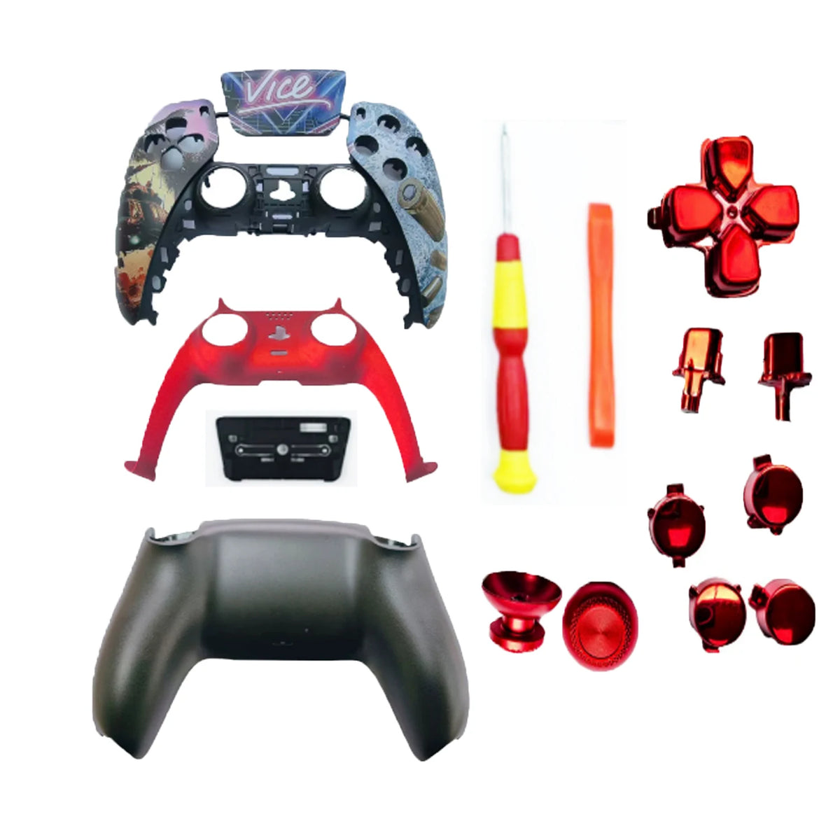 GTA Pattern Replacement Shell for PS5 Controller, DIY Face Shell