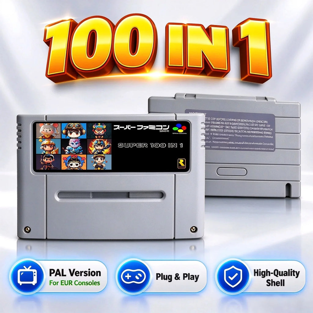 Super 100 in 1 SNES Game Cartridge for NTSC, PAL and Japan