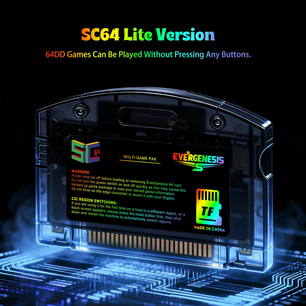 SC64 N64 Flash Cart with 64GB Card, Over 10000 Preloaded Games