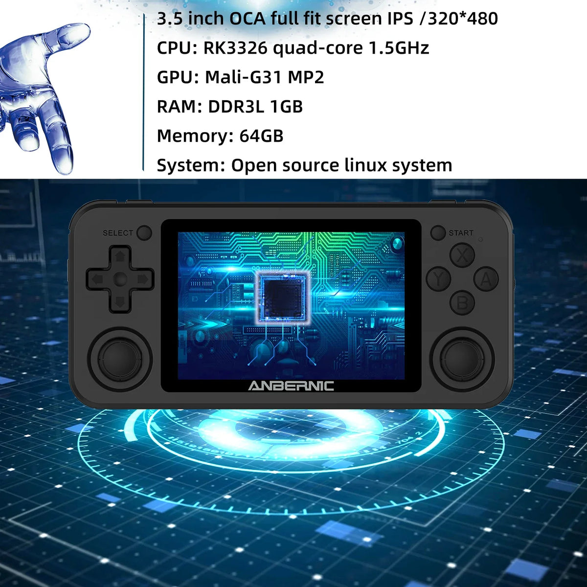 Anbernic RG351P Retro Handheld, 3.5-inch IPS, 64G, 2500 Games