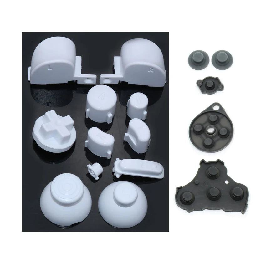 YuXi For GameCube ABXY L R Z D-Pad Button Kit Thumbstick Cap & Conductive Rubber Replacement for NGC Controller