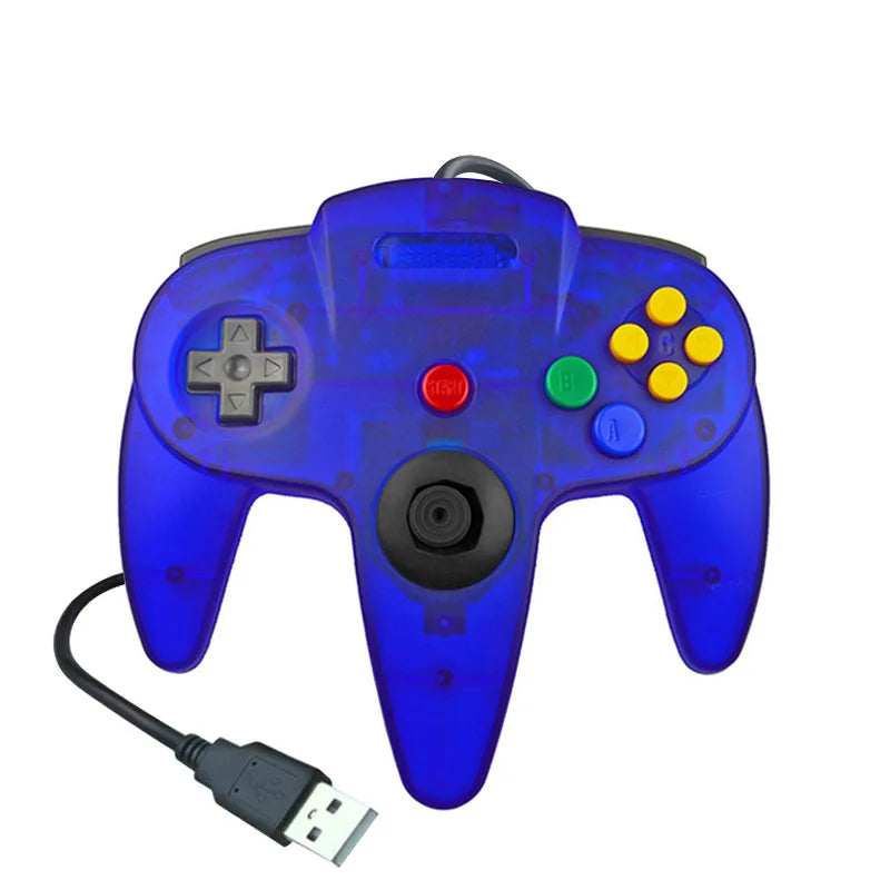 Wired USB Game Controller N64 Shape Gamepad Classic N64 Style Joystick for PC Computer Retro Video Game Playing Plug and Play