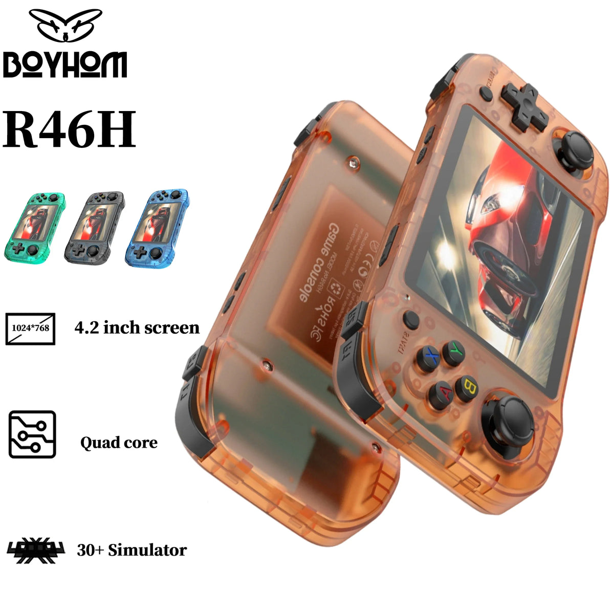 R46H Retro Handheld Console HD IPS Screen, 64G/128G, Up to 29K Games