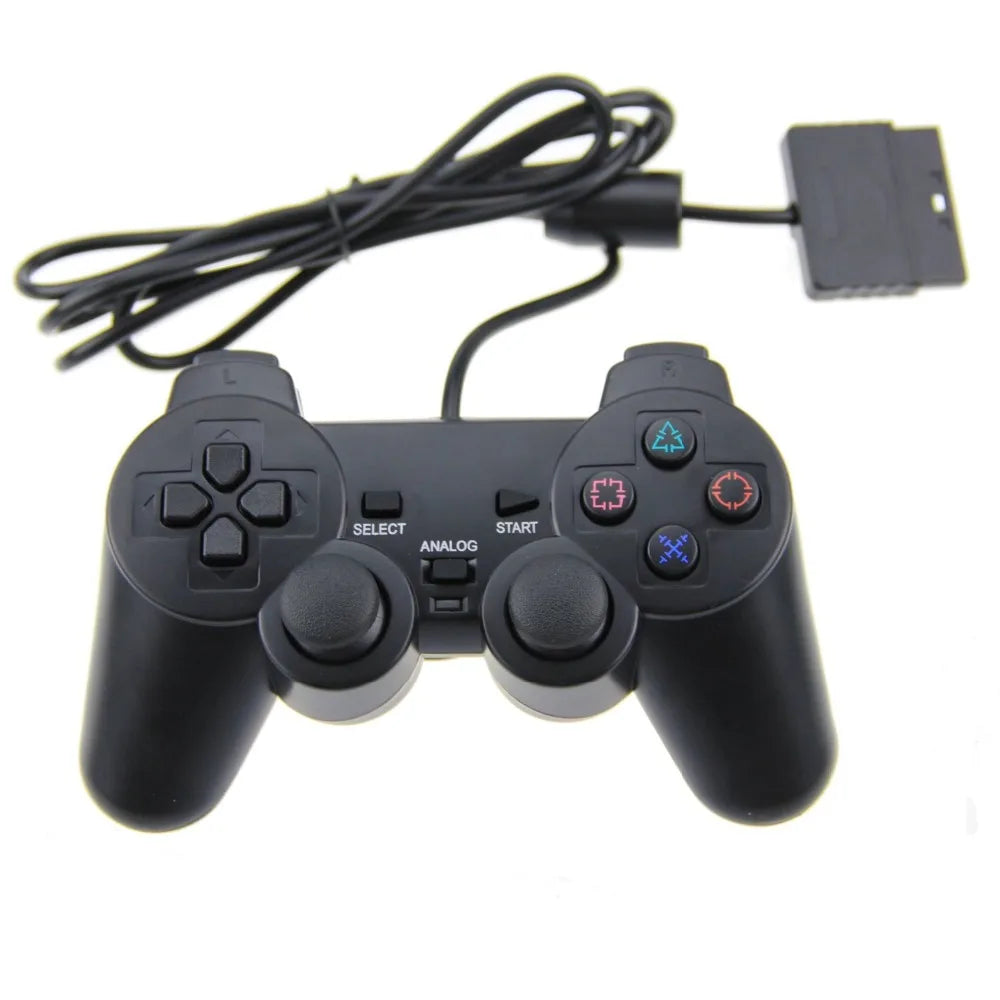 Black Wired Gamepad Controller for PlayStation 2 Joypad