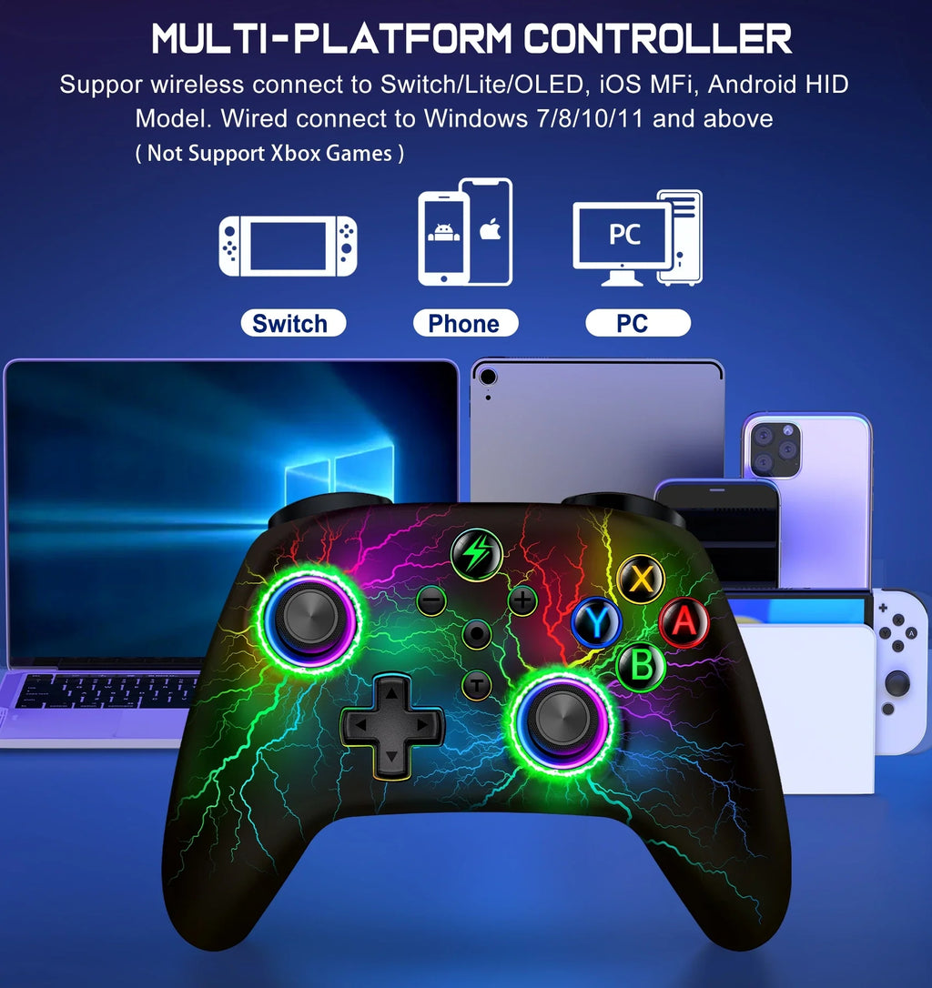 DinoFire Switch OLED Wireless Pro Controller 1000mAh Battery