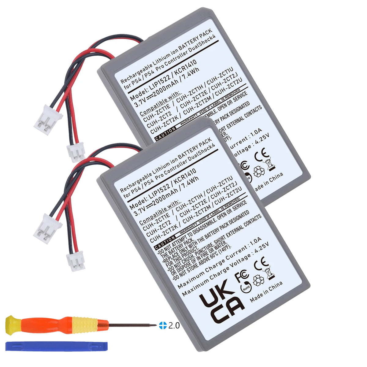 PS4 Controller Battery for Sony PlayStation 4 DualShock4 V1 V2 KCR1410 LIP1522 CUH-ZCT1E CUH-ZCT2 Wireless Controller
