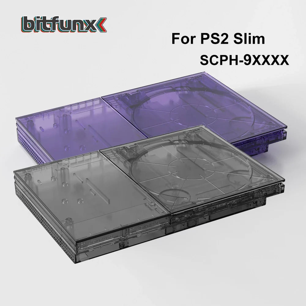 Bitfunx PS2 Slim Transparent Replacement Shell Case 7W 9W