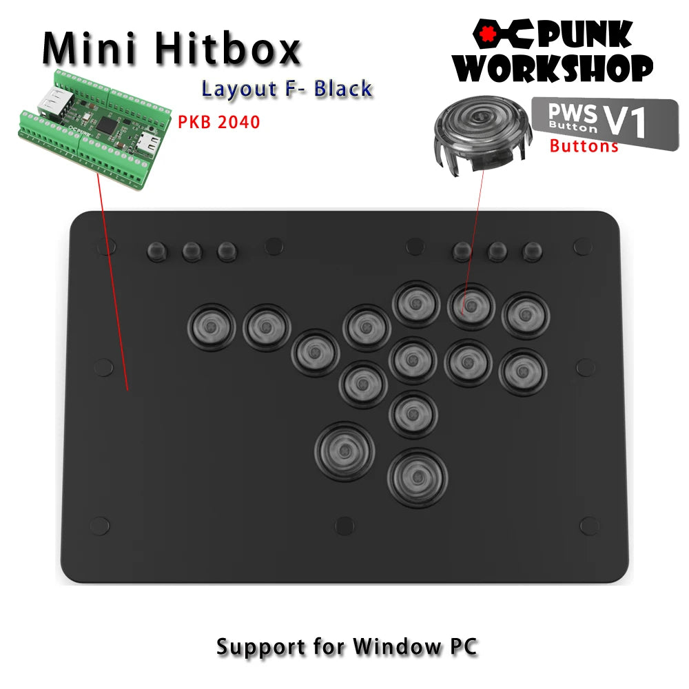 Punk Workshop Mini Hitbox V3 SOCD Fighting Stick for Switch/PC