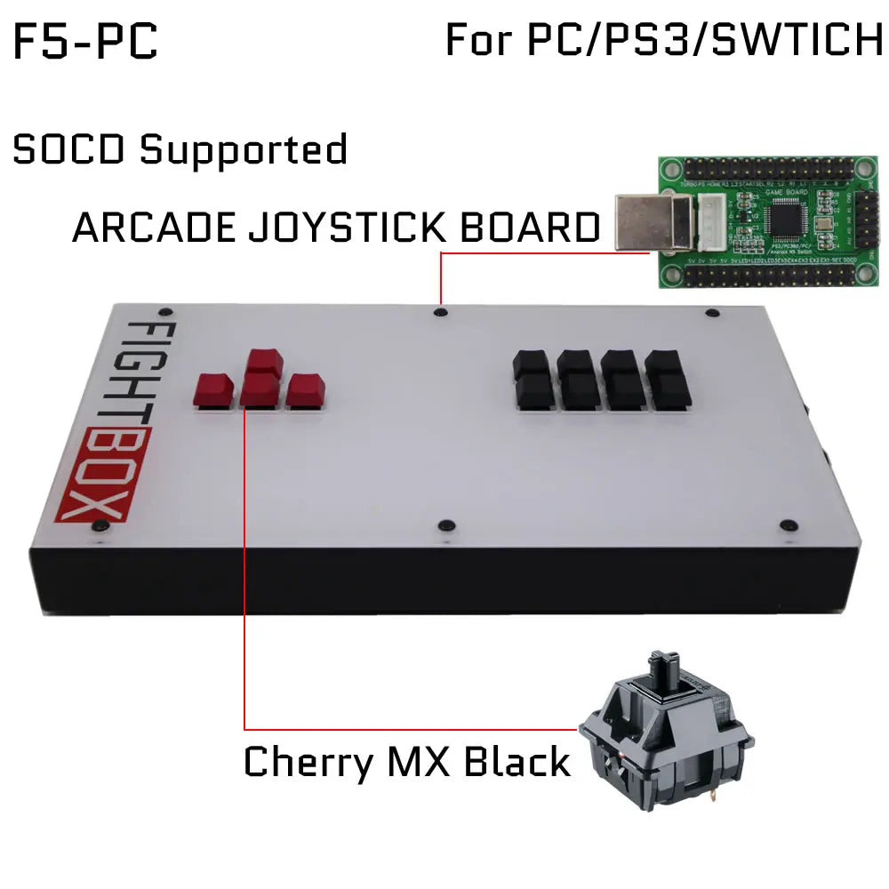FightBox F1-F9 Sanwa Button Hitbox Arcade Fight Stick for PS4/PC