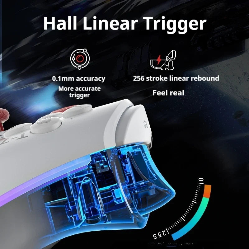 Aolion Gamepad Bluetooth Wired Hall Linear Trigger Vibration Sensation Ultra-Large Capacity Gaming Controller For Esports Player