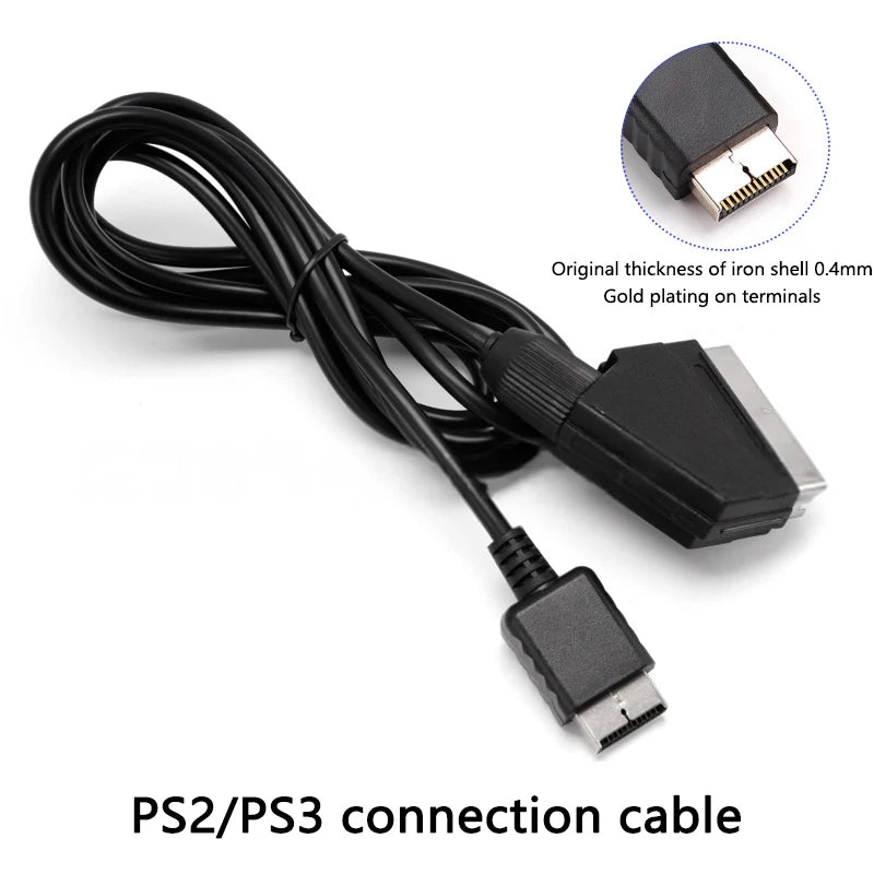 Replacement Real RGB SCART Cable TV AV Lead Connection Cable Playstation PS1 PS2 PS3 Slim PAL NTSC Consoles
