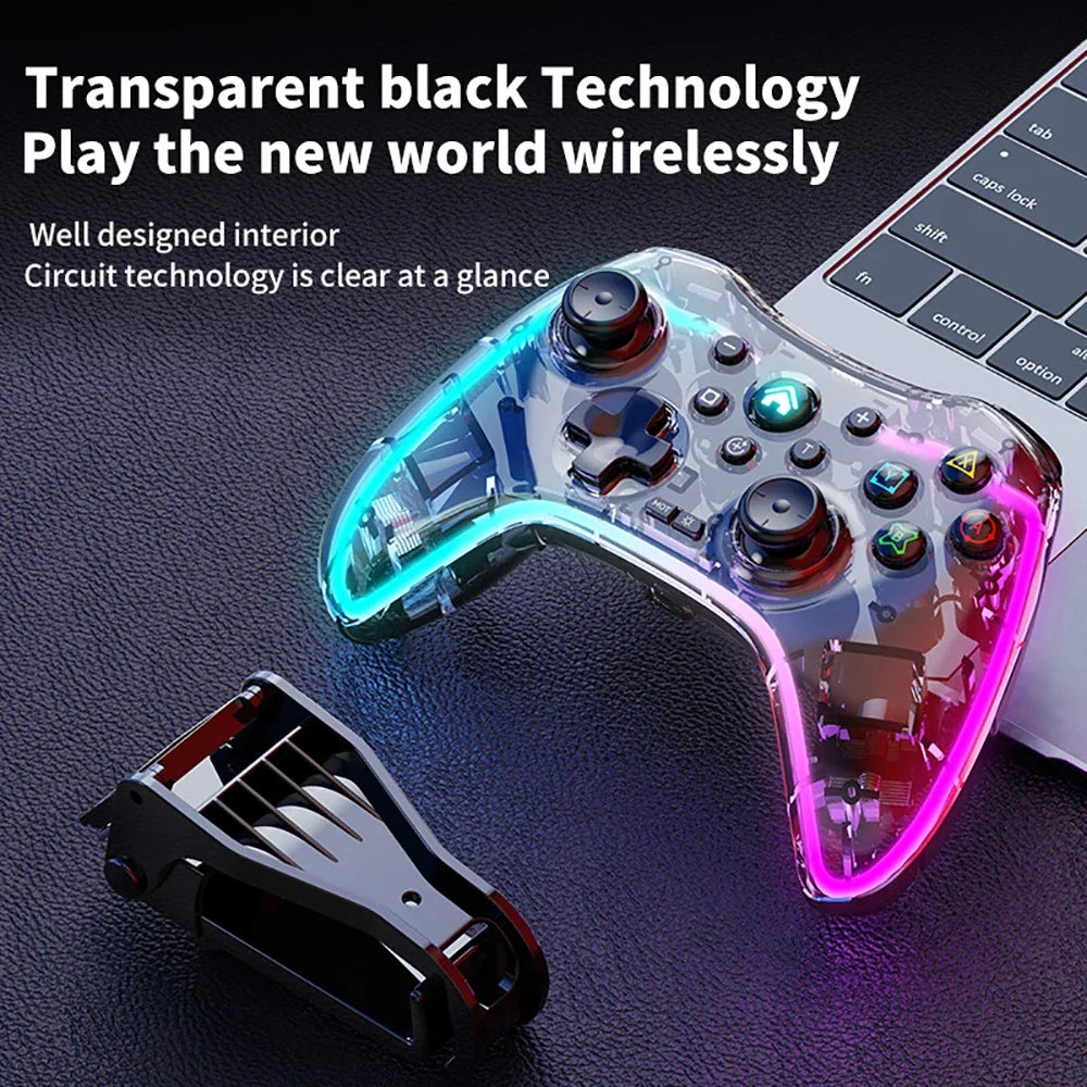 Wireless Controller for PS4 PS3 PC with RGB Lighting, Bluetooth