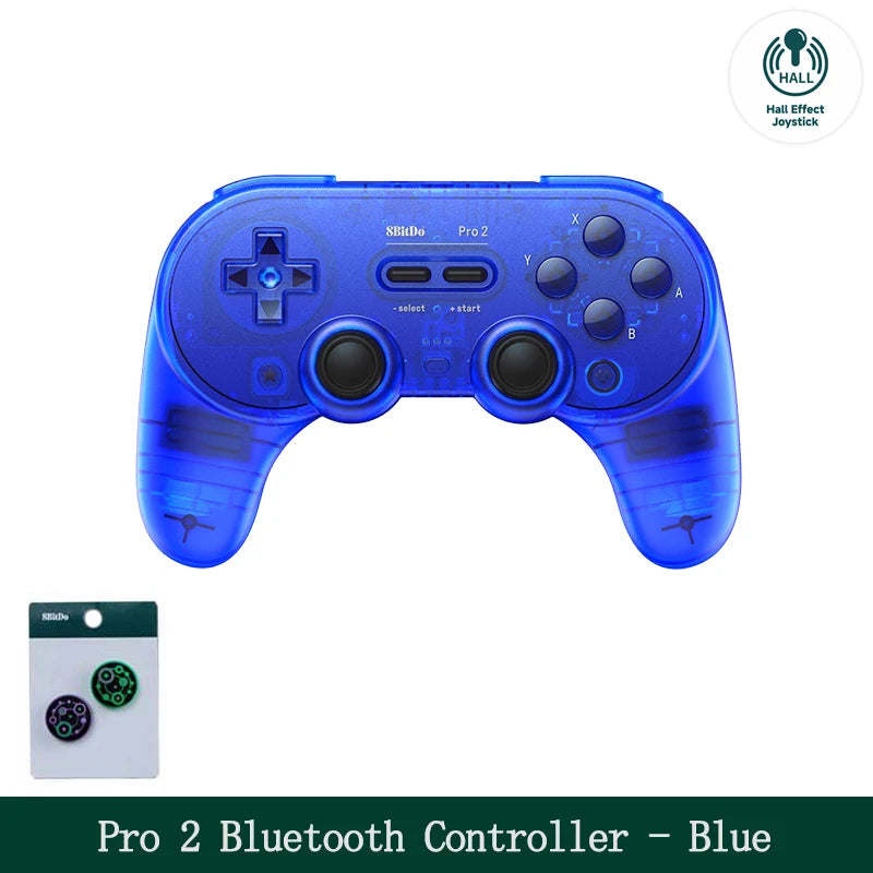 8BitDo Pro 2 Bluetooth Controller Gamepad Handle for Nintendo Switch 2, PC, Mac Transparent Black Edition)