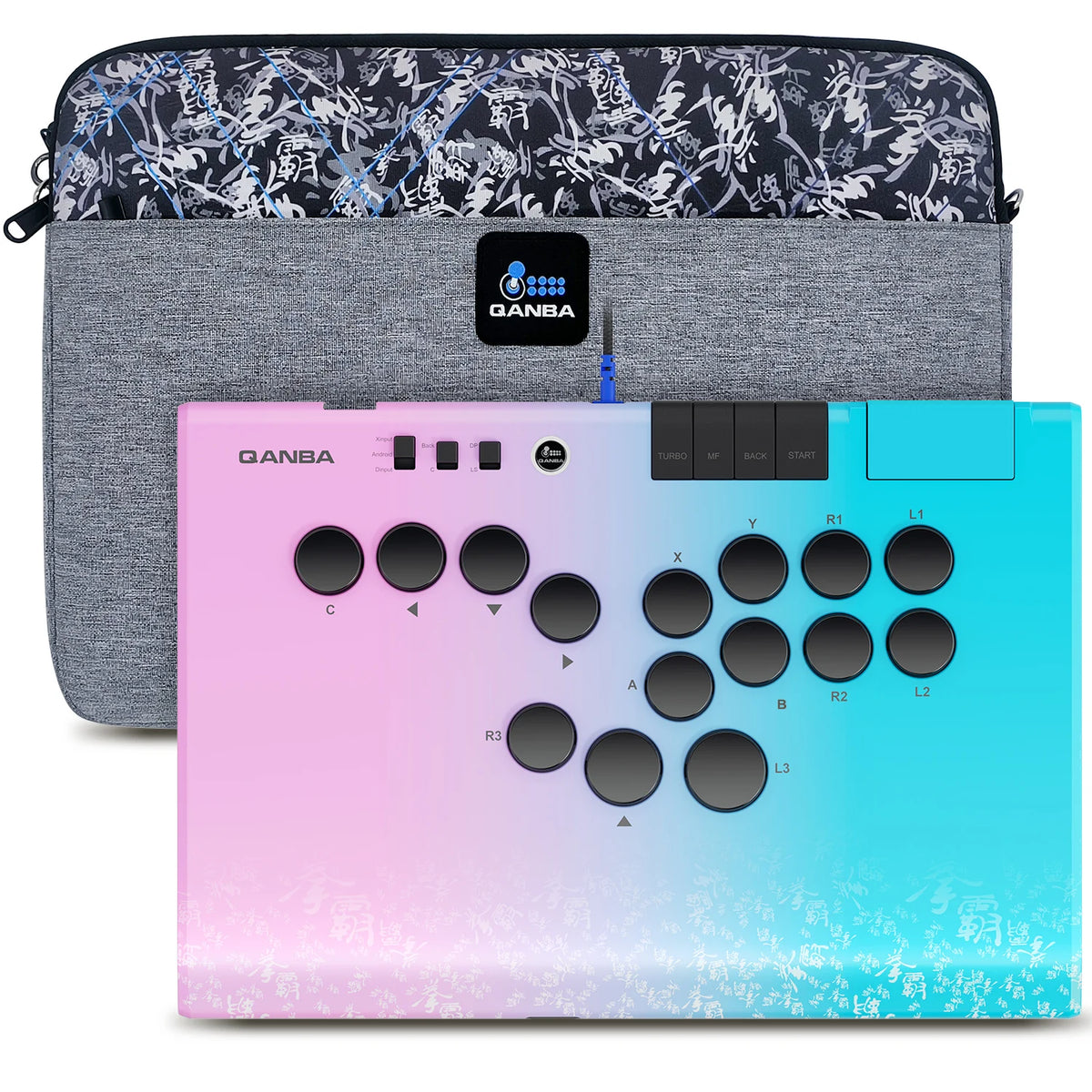 Qanba Ruby Leverless Arcade Super Wireless Arcade Controller 2.4G Wireless Connection Storage Bag for Android PC Steam
