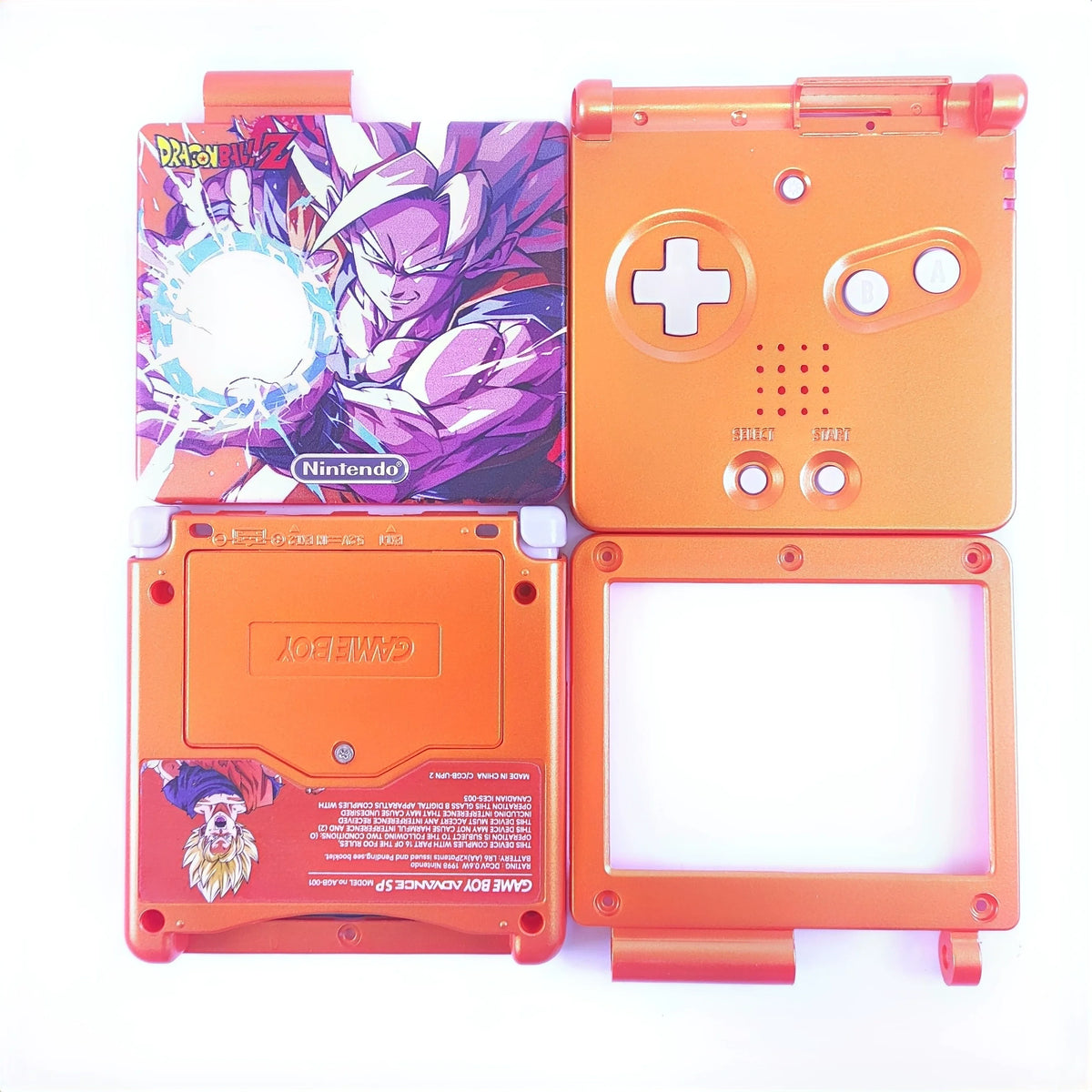 GBA SP (Game Boy Advance SP) Printed DIY Replacement Shell