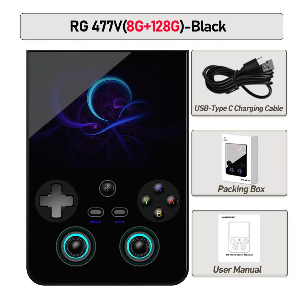 ANBERNIC RG477V Handheld Console, 4.7 Inch Android 14 120Hz