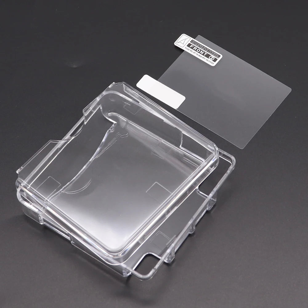Clear Protective Cover Case Shell Housing For GBA SP Game Console Crystal Cover Case TPU Shell  Screen Protector Film