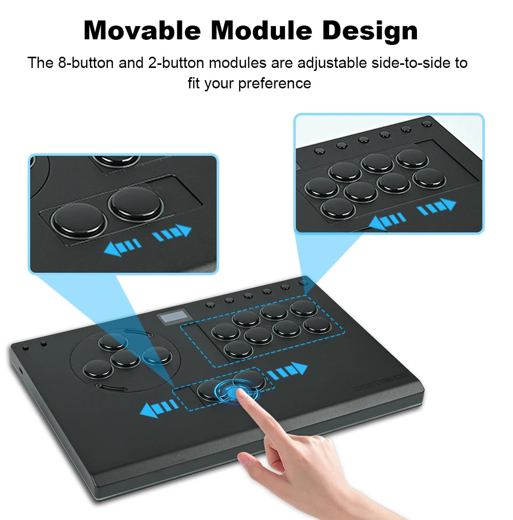 Haute42 Aluminum Alloy Joystick Hitbox Leverless Controller X-Move Stickless Arcade Controller for PC/PS4/PS5 FightStick Arcade