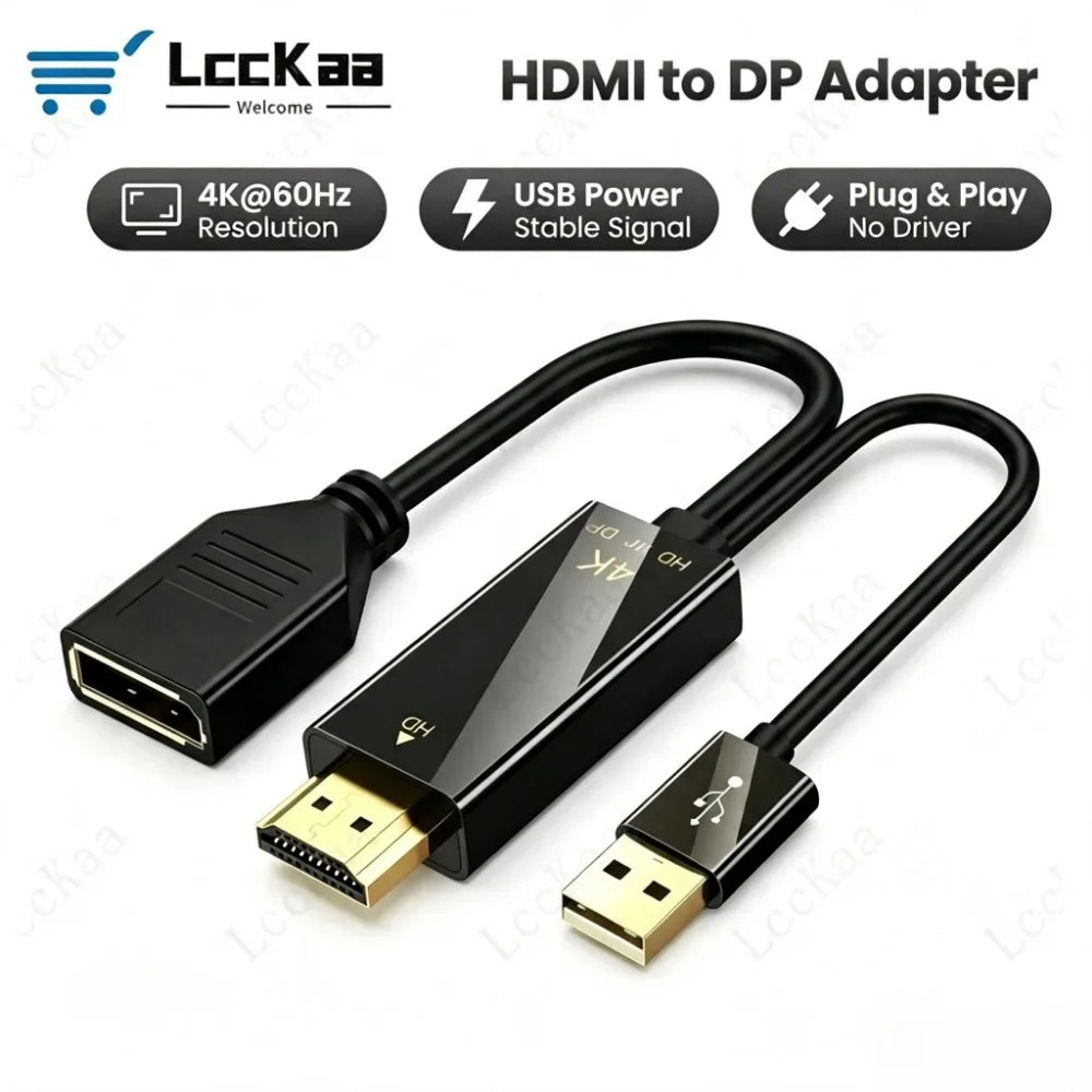 Adapter Cable for PS5, HDMI to DisplayPort, 4K 60Hz