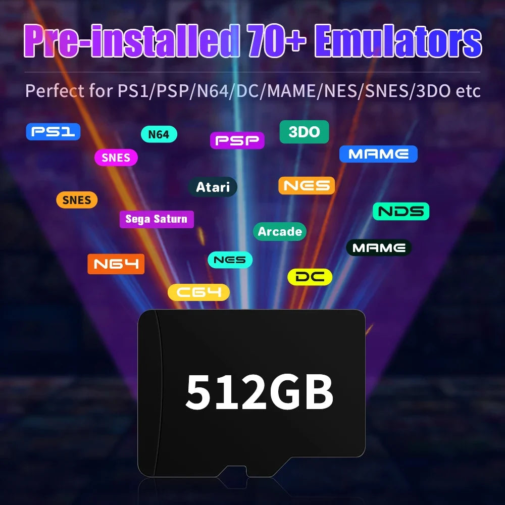 Game Card for Beelink GT King/King Pro S922X Retro Game Console TV Box with 110000+ Games 70+ Emulators For SS/PSP/PS1/NDS/N64