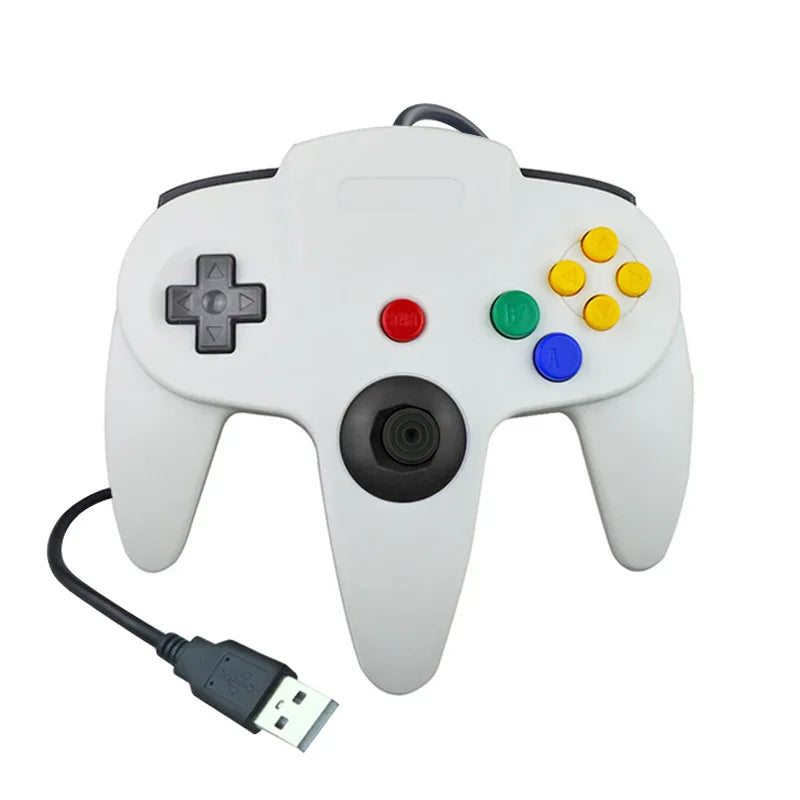 Wired USB Game Controller N64 Shape Gamepad Classic N64 Style Joystick for PC Computer Retro Video Game Playing Plug and Play