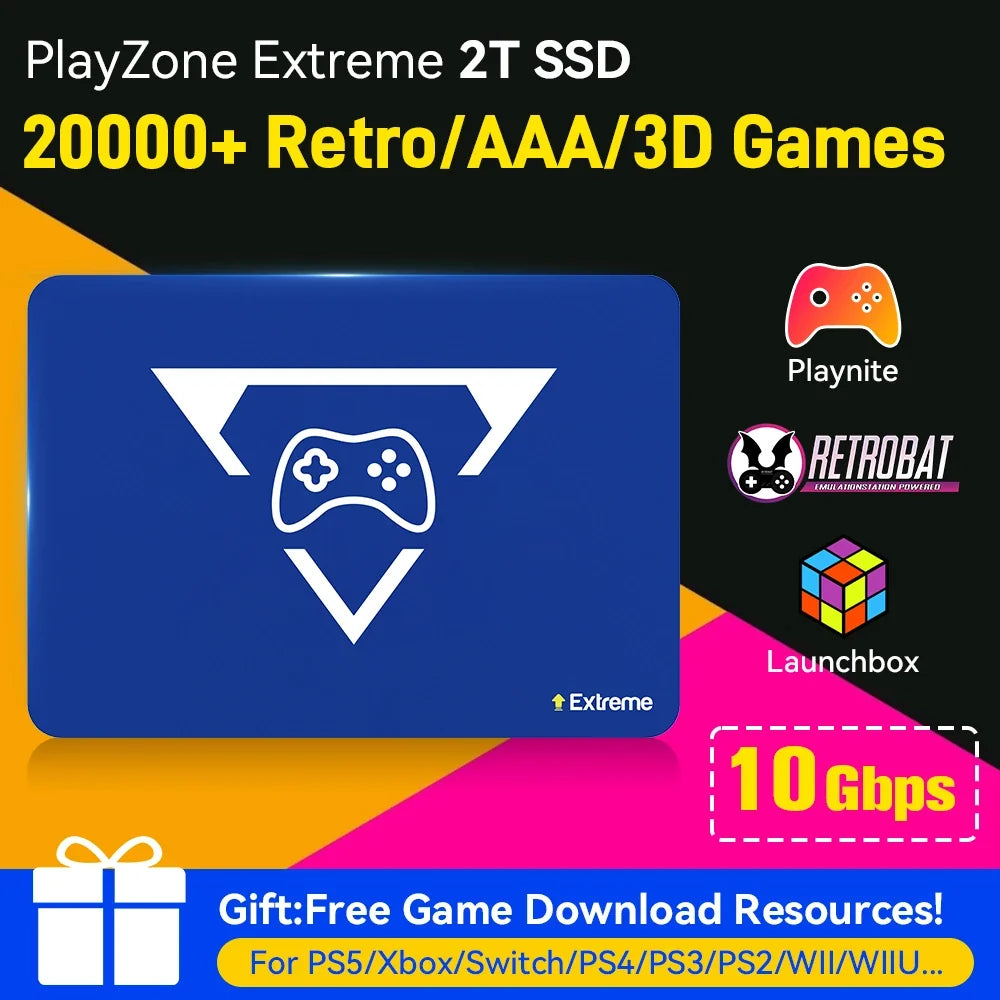 2TB Gaming Emulation Drive for PC, 20000 Retro/PC Games, PS4 Emulator