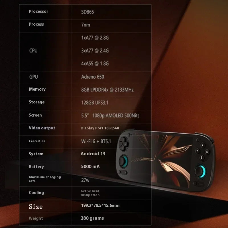 EAEY Retroid Pocket 5 Rp5 Handheld: 8GB+128GB, 5.5" OLED, Bluetooth 5.0 | Supports PSP/PS2 Games, Portable Retro Gaming Console