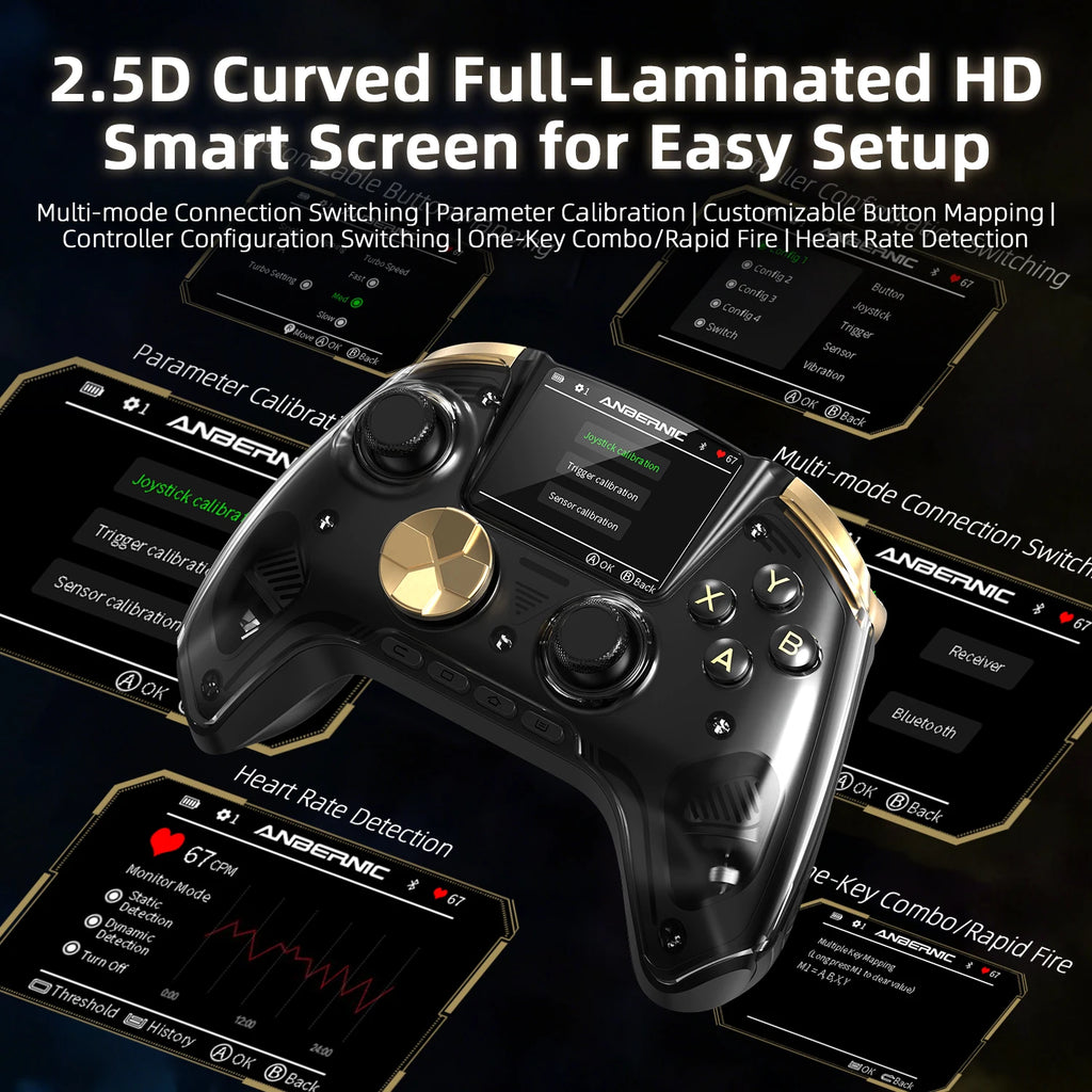 ANBERNIC RG G01 Controller, Hall Effect Gamepad with IPS Screen