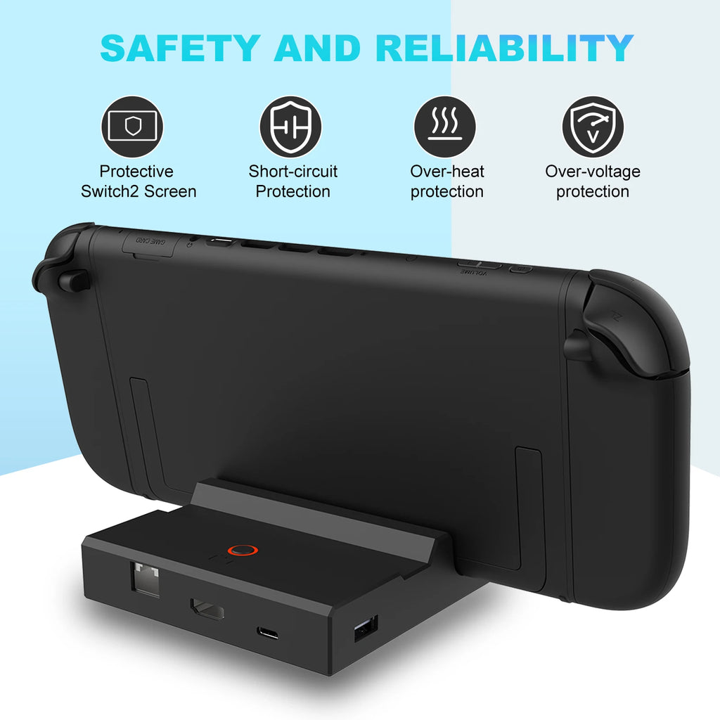 RCW308 Nintendo Switch 2 TV Dock Station, 4K HD, 2 USB 3.0