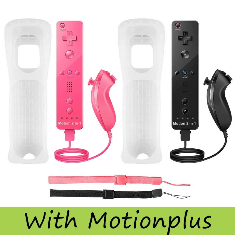 Controller Set For Nintendo Wii/Wii U 2 in 1 Wireless Remote Gamepad Joystick Optional Motion Plus Silicone Case Gaming Control