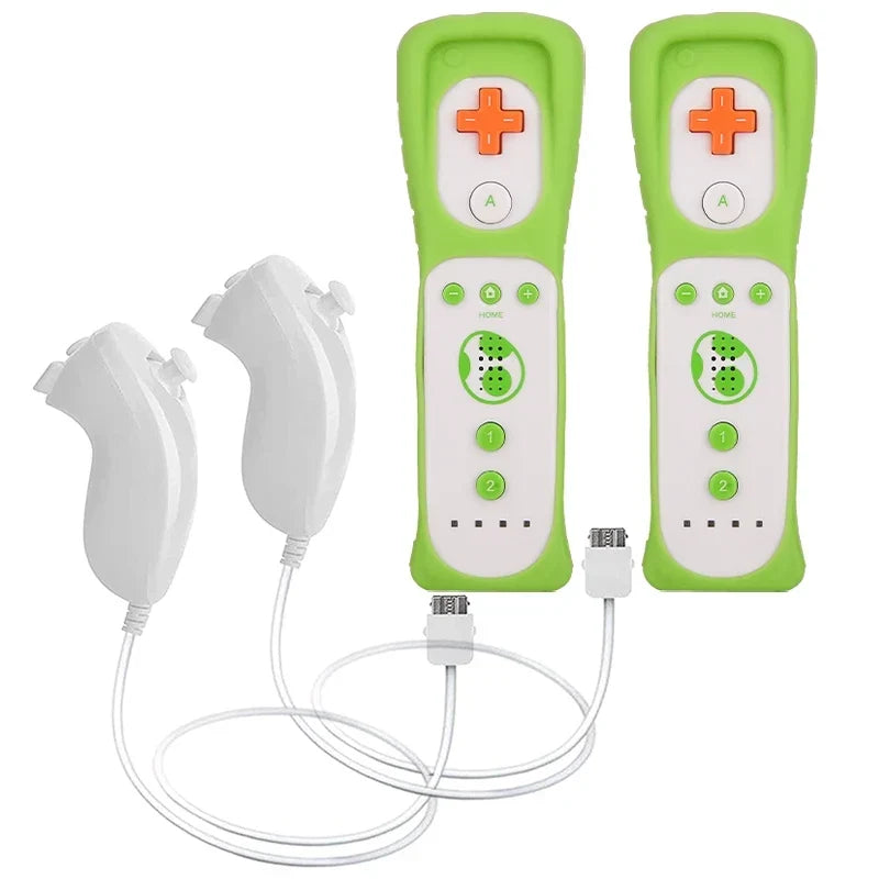 2 in 1 For Nintendo Wii Controller Set Optional Motion Plus Joystick Wireless Remote Gamepad with Silicone Case Video Game